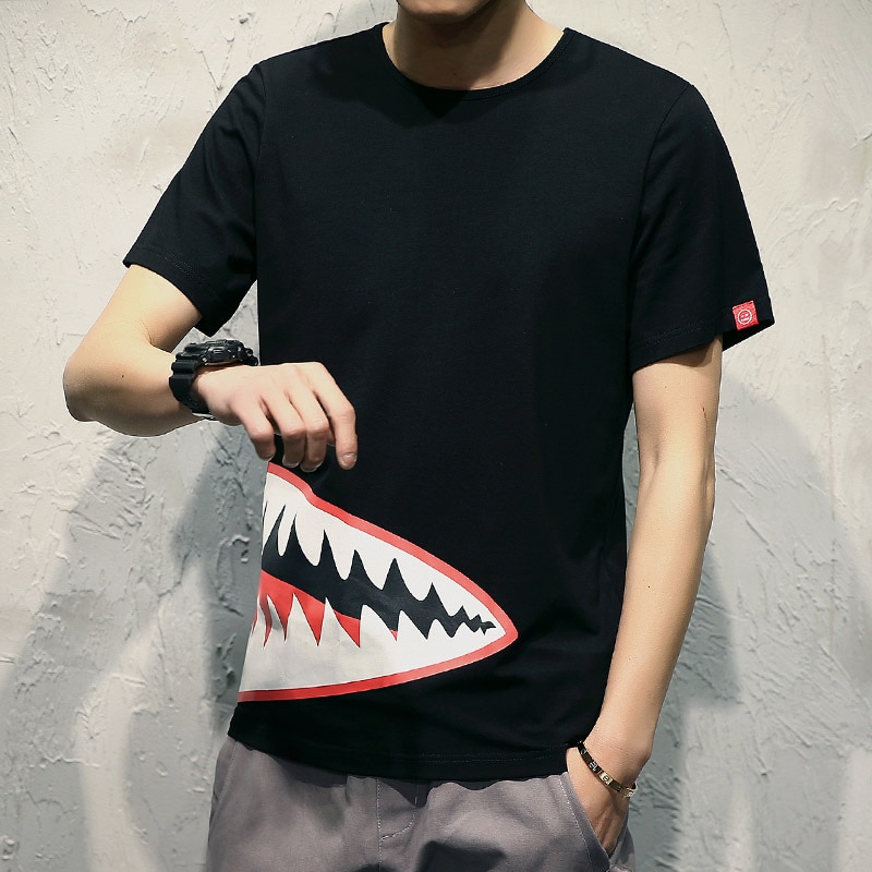 ؿ]Shark Print T Shirts for Mens 2020 м Ʈ Ǯ ..